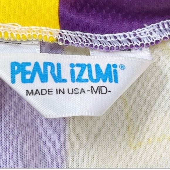 PEARL IZUMI Men’s CYCLING JERSEY Yellow Purple Pan-Mass Challenge 1999 Size M - Picture 7 of 8